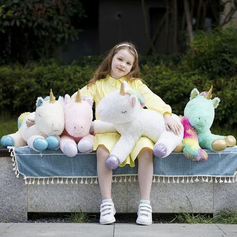 Tezituor 43in Giant Rainbow Pink Unicorn Pillow - Soft, Huggable Plush Toy for Kids & Teens for Birthdays, Christmas, Valentine's Day | Unique Decor for Bedrooms in Kuwait