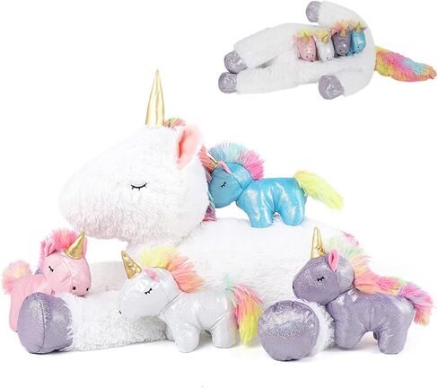 Tezituor 43in Giant Rainbow Pink Unicorn Pillow - Soft, Huggable Plush Toy for Kids & Teens for Birthdays, Christmas, Valentine's Day | Unique Decor for Bedrooms in Kuwait