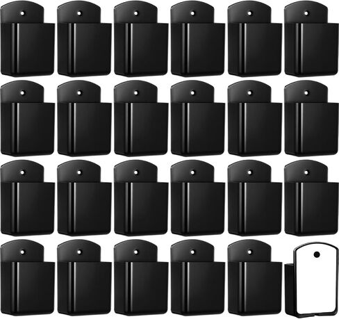 Leinuosen 12 Pcs Remote Control Holder Wall Mount Self Adhesive TV Controller Holder Black TV Remote Organizer Wall Pen Organizer for Home Office School Storage Accessories in Saudi Arabia