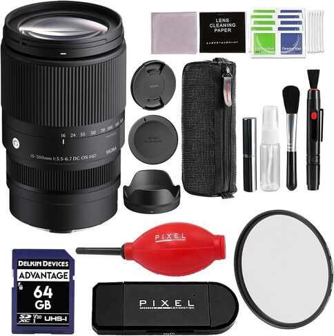 Sigma 16-300mm f/3.5-6.7 DC OS Contemporary Lens for Sony E Mount with Advanced Accessory and Travel Bundle | 887965 | Sigma 16-300mm E Mount Lens in Kuwait