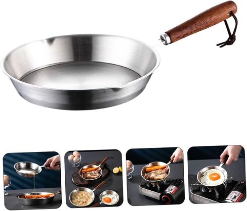 Dollhouse Frying Pan Mini Cooking Pan Tiny Egg Traint Mini House Furniture Photo Booth Props for DIY Doll House Accessories in Kuwait