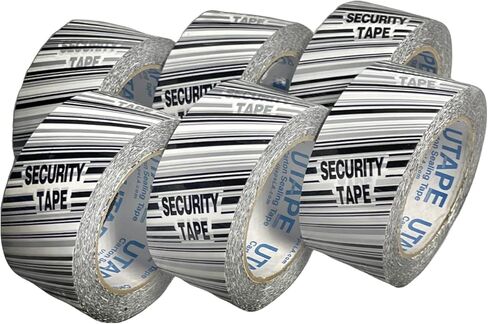 تعبئة العبث واضحة لافتات الأمن الشريط الختم 2 بوصات × 55 ياردة طويلة شحن التغليف الشحن الشحن 6 لفات 330 ياردة شريط قوي لصناديق نقل ومستلزمات متحركة in Kuwait