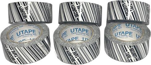 تعبئة العبث واضحة لافتات الأمن الشريط الختم 2 بوصات × 55 ياردة طويلة شحن التغليف الشحن الشحن 6 لفات 330 ياردة شريط قوي لصناديق نقل ومستلزمات متحركة in Kuwait