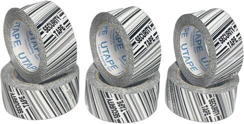 تعبئة العبث واضحة لافتات الأمن الشريط الختم 2 بوصات × 55 ياردة طويلة شحن التغليف الشحن الشحن 6 لفات 330 ياردة شريط قوي لصناديق نقل ومستلزمات متحركة in Kuwait