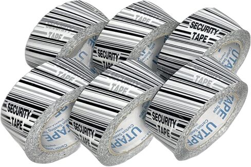 تعبئة العبث واضحة لافتات الأمن الشريط الختم 2 بوصات × 55 ياردة طويلة شحن التغليف الشحن الشحن 6 لفات 330 ياردة شريط قوي لصناديق نقل ومستلزمات متحركة in Kuwait