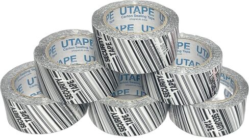 تعبئة العبث واضحة لافتات الأمن الشريط الختم 2 بوصات × 55 ياردة طويلة شحن التغليف الشحن الشحن 6 لفات 330 ياردة شريط قوي لصناديق نقل ومستلزمات متحركة in Kuwait