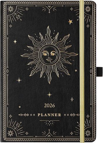 2025-2026 Planner - Academic Planner 2025-2026, July 2025 - June 2026, 5.75" x 8.25", 2025-2026 Weekly Monthly Planner, Faux Leather Planner 2025-2026 with Back Pocket & 40 Notes Pages - Moon in Kuwait