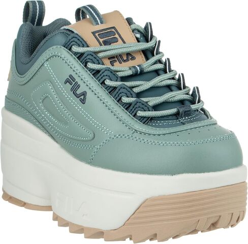 Fila Women's Disruptor Ii Wedge Sneaker, 063 Glacier Gray/Monument/White, 8 in Saudi Arabia