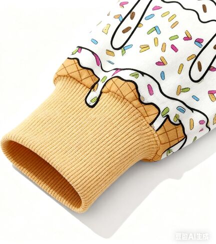 Ice Cream Hoodies for Teen Girls Cute Graphic Print Pullover Long Sleeve Trendy Casual Kids Clothes 3-12 Years in Saudi Arabia