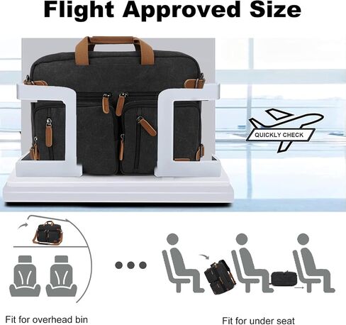 Koolehaoda 3 in 1 Convertible Briefcase Backpack 17.3 inch Laptop Backpack Case Messenger Bag for Men, Multi-Functional Computer Bag for Travel Bussiness Men Women (Coffee) in Kuwait