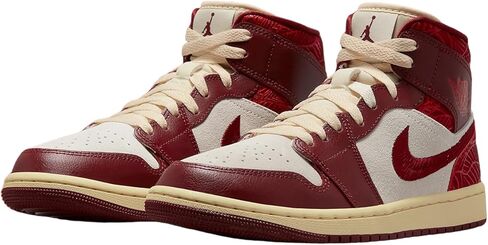 Air Jordan 1 Mid SE Women’s Shoes (FZ3334-100 ، White/Black/White/Team Red) الحجم 8 in Kuwait