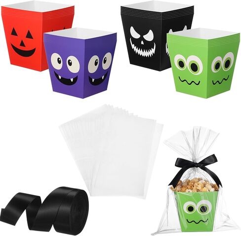 24 PCS 4 يوليو علبة الصناديق مع أكياس الهدايا وصناديق الهدايا الوطنية الشريطية الأحمر الأزرق الأزرق العلم جيدا in Saudi Arabia