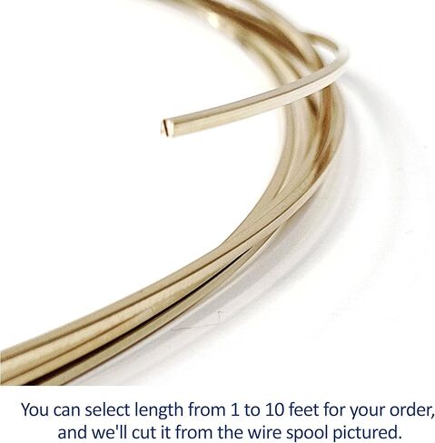 20 مقياسًا ، مربعًا ، نصف صلب ، 14/20 سلك مملوء بالذهب الأصفر - 5 أقدام - لفن المجوهرات من Wizart in Kuwait