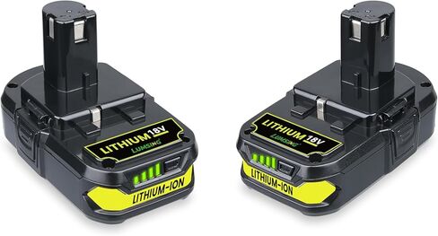 LUMSING 2Pack P102 3.0Ah 18V Lithium-Ion Replacement for Ryobi 18V Battery P102 P103 P104 P105 P107 P108 P109 P190 Compatible with Ryobi Battery Cordless Power Tools in Kuwait