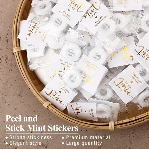 Marspark 200 PCS Mint to be stickers bulk wedding favors تسميات الزفاف النعناع ملصقات الزفاف دش الضيوف in Saudi Arabia