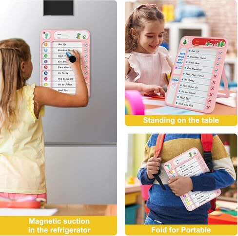 Black Acrylic Magnetic Calendar for Fridge, 2-Pack Monthly & Weekly Dry Erase Calendar Magnet Planning Board Set for Refrigerator/Wall/Glass/Kitchen, Includes 7 Colorful Markers, 17"x12" in Kuwait
