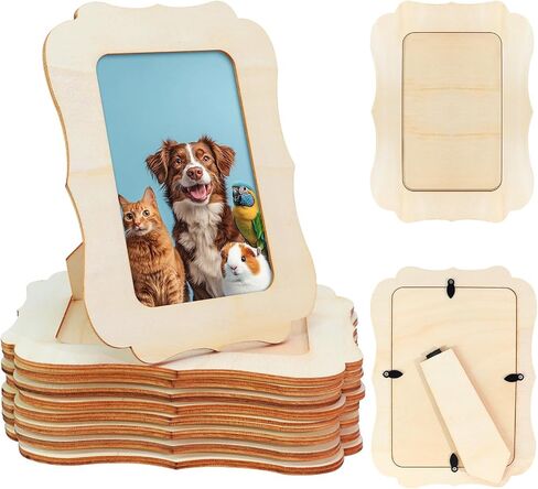 25 حزمة إطارات صور خشبية للحرف اليدوية ، 4 "× 6" صور إطارات صور خشبية DIY غير مكتملة إطارات الصور الدائمة DIY تزيين الخشب لعيد الشكر عيد ميلاد عيد الميلاد in Kuwait