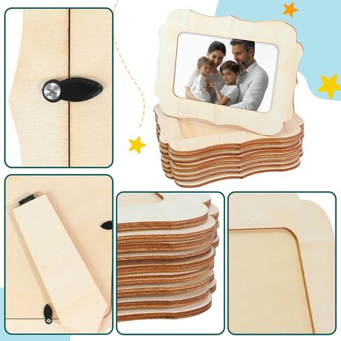 25 حزمة إطارات صور خشبية للحرف اليدوية ، 4 "× 6" صور إطارات صور خشبية DIY غير مكتملة إطارات الصور الدائمة DIY تزيين الخشب لعيد الشكر عيد ميلاد عيد الميلاد in Kuwait