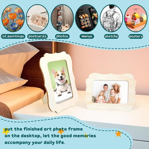 25 حزمة إطارات صور خشبية للحرف اليدوية ، 4 "× 6" صور إطارات صور خشبية DIY غير مكتملة إطارات الصور الدائمة DIY تزيين الخشب لعيد الشكر عيد ميلاد عيد الميلاد in Kuwait