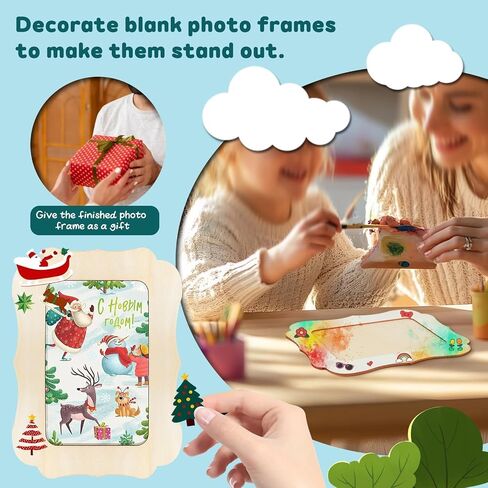25 حزمة إطارات صور خشبية للحرف اليدوية ، 4 "× 6" صور إطارات صور خشبية DIY غير مكتملة إطارات الصور الدائمة DIY تزيين الخشب لعيد الشكر عيد ميلاد عيد الميلاد in Kuwait