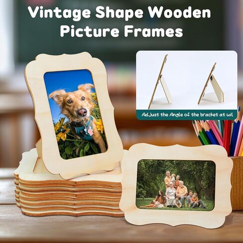 25 حزمة إطارات صور خشبية للحرف اليدوية ، 4 "× 6" صور إطارات صور خشبية DIY غير مكتملة إطارات الصور الدائمة DIY تزيين الخشب لعيد الشكر عيد ميلاد عيد الميلاد in Kuwait