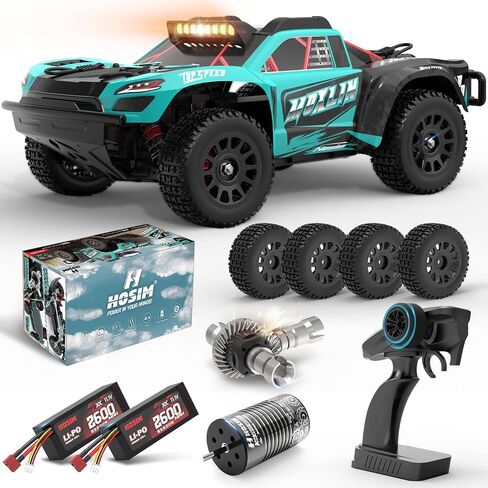 Hosim 1/14 سيارات RC بدون فرش للبالغين بسرعة 50 ميلاً في الساعة ، وشاحنات RC 4x4 جميع التضاريس على الطريق مقاوم للماء عالي السرعة RC Car التحكم عن بعد الشاحنة Carro de Control Remoto Para مع بطارية 3S in Kuwait