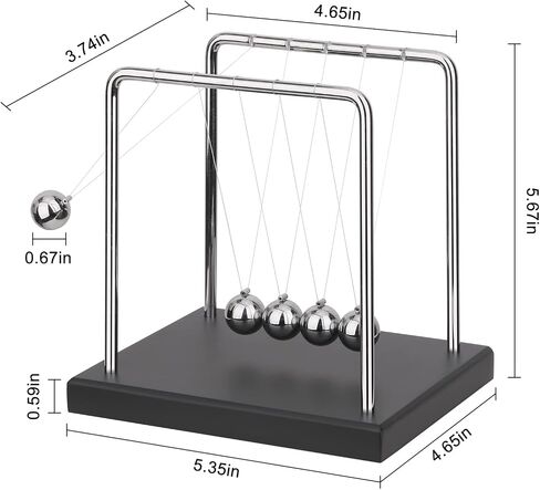 QLKUNLA Newtons Cradle Balance Balls Science Physics Gadget Desktop Decoration Kinetic Motion Toy for Home and Office(Beech) in Saudi Arabia
