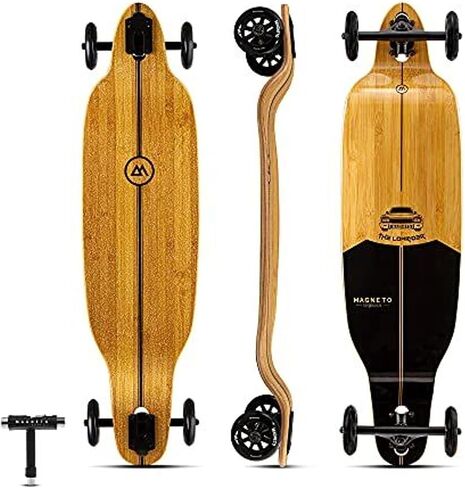 Magneto Longboards Bamboo Longboards للتجول والنحت والنمط الحر والإنحدار والرقص (Drop & Fiberglass عبر الخيزران عبر اللوحة Longboard) in Kuwait