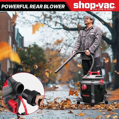 SHOP-VAC 5430096 فراغ رطب/جاف ، 4 جالون ، 4 ذروة HP ، 1.25 بوصة بقطر 7 أقدام ، سلك 15 قدم ، مثالي لموقع العمل ، المرآب ، ورشة العمل والمنزل in Kuwait