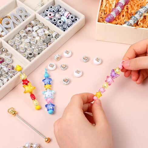 50pcs قضبان مفاتيح مفتاح قابلة للخرز الفارغة بالمعادن المعدنية DIY بؤرة مفتاح السلسلة السحرية التي تصنع اللوازم القابلة للخرز باركات مفاتيح القضبان للملحقات لتصنيع مجوهرات DIY القلادة ، من السهل فصلها in Kuwait
