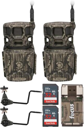 Stealth Cam Revolver Pro 2.0 360-Degree 40MP Cellular Camera 1440p Video Resolution (Brown) Bundle with Holder, Memory Card, and SD Reader (4 Items) in Saudi Arabia