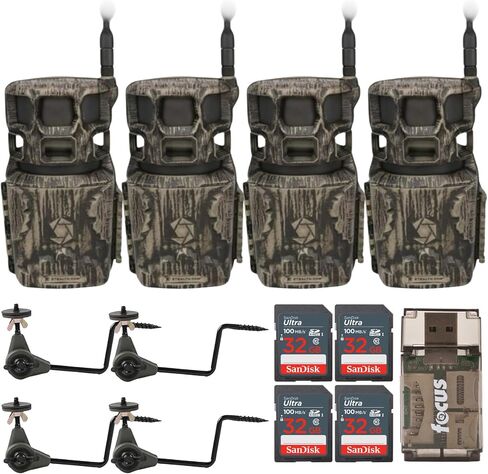 Stealth Cam Revolver Pro 2.0 360-Degree 40MP Cellular Camera 1440p Video Resolution (Brown) Bundle with Holder, Memory Card, and SD Reader (4 Items) in Saudi Arabia