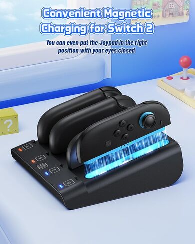 [Switch 1/2 Compatible] FASTSNAIL 8-in-1 Charging Dock for Nintendo Switch2 & Switch/OLED for Joy-Con2, Dual-Direction Magnetic Fast Controller Charger Station Stand for Switch2 Joycon Sega Gear in Saudi Arabia