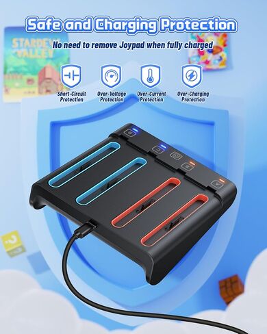 [Switch 1/2 Compatible] FASTSNAIL 8-in-1 Charging Dock for Nintendo Switch2 & Switch/OLED for Joy-Con2, Dual-Direction Magnetic Fast Controller Charger Station Stand for Switch2 Joycon Sega Gear in Saudi Arabia