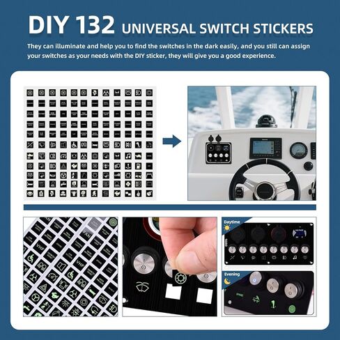 8 Gang Marine Switch Panel Waterproof, Boat Rocker Switch Panel, with Charger (PD,QC3.0) & Voltage Meter, 12V/24V Toggle Switch Panel for Automotive Modification, Trucks, Boats, car in Kuwait