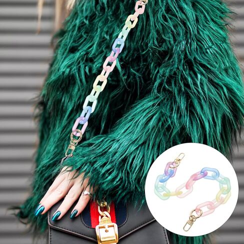 VALICLUD Acrylic Handbag Strap Colorful Rainbow Purse Replacement Chian Crossbody Shoulder Replacement Strap in Kuwait