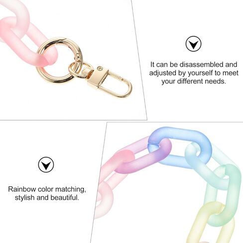 VALICLUD Acrylic Handbag Strap Colorful Rainbow Purse Replacement Chian Crossbody Shoulder Replacement Strap in Kuwait