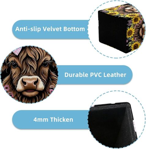 حامل القلم للمكتب ، Highland Cow Daisies Holder Pencies ، Pen Cup Functional Desk Organizer for Office Supplies in Saudi Arabia