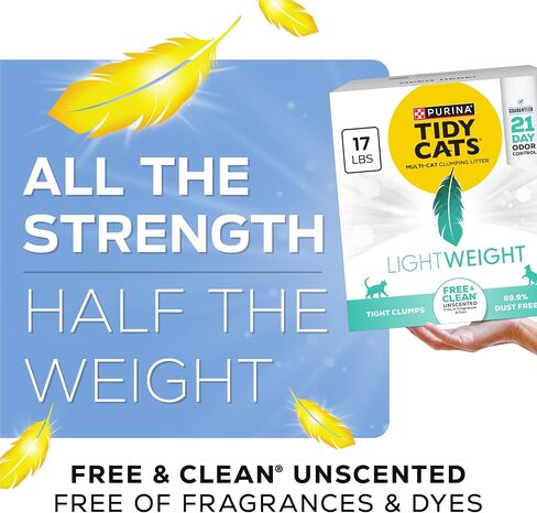 Purina Tidy Cats منخفض الغبار ، والتحكم في رائحة القمامة القطنية ، وخفيفة الوزن خالية ونظيفة غير معقولة ، وقمامة القطة - 12 رطل. in Kuwait