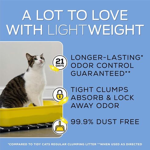 Purina Tidy Cats منخفض الغبار ، والتحكم في رائحة القمامة القطنية ، وخفيفة الوزن خالية ونظيفة غير معقولة ، وقمامة القطة - 12 رطل. in Kuwait