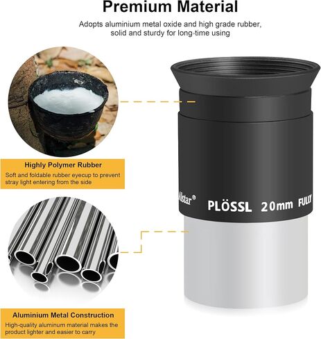 Alstar 1.25 Inch Plossl Telescope Eyepiece Set - 8mm 15mm 40mm Fully Multicoated Optical Lens for 1.25inch Astronomic Telescope and Astronomy Filters - 4 Element Plossl Design in Saudi Arabia