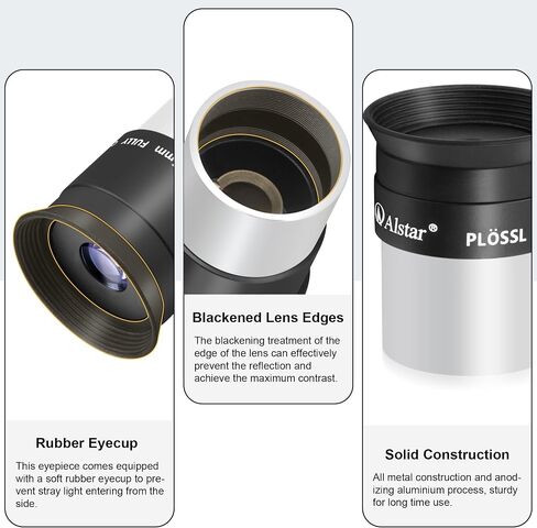 Alstar 1.25 Inch Plossl Telescope Eyepiece Set - 8mm 15mm 40mm Fully Multicoated Optical Lens for 1.25inch Astronomic Telescope and Astronomy Filters - 4 Element Plossl Design in Saudi Arabia