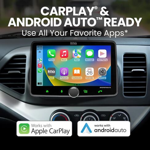 Boss Audio Systems BVCP9700A-FL Single DIN Car Stereo Wireless Apple Carplay ، Android Auto ، شاشة تعمل باللمس 7 بوصة ، Bluetooth ، AM/FM Radio in Kuwait