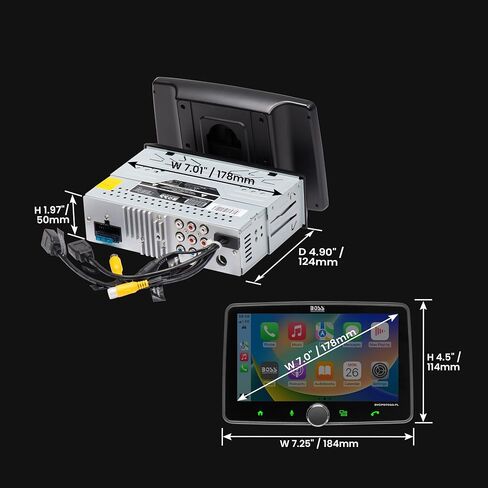 Boss Audio Systems BVCP9700A-FL Single DIN Car Stereo Wireless Apple Carplay ، Android Auto ، شاشة تعمل باللمس 7 بوصة ، Bluetooth ، AM/FM Radio in Kuwait