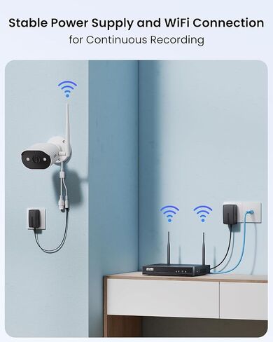 Zosi 2K Wi-Fi 6 Camera Camera Camera ، 4pcs 3mp plug-in metal wifi cameras ourdoor ourdoor ourdoor ، ai ai person ، color night cames ، اثنين من الصوتية ، 8ch 4k nvr مع بطاقة ذاكرة 64 جيجابايت لتسجيل الحركة in Saudi Arabia