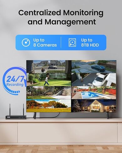Zosi 2K Wi-Fi 6 Camera Camera Camera ، 4pcs 3mp plug-in metal wifi cameras ourdoor ourdoor ourdoor ، ai ai person ، color night cames ، اثنين من الصوتية ، 8ch 4k nvr مع بطاقة ذاكرة 64 جيجابايت لتسجيل الحركة in Saudi Arabia