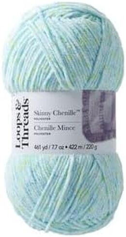Stkny Chenille Multi Yarn بواسطة Loops & Threads - خيوط للحياكة والكروشيه والنسج والفنون والحرف - Beetle Multi ، Polyester ، 7.7 أوقية in Saudi Arabia