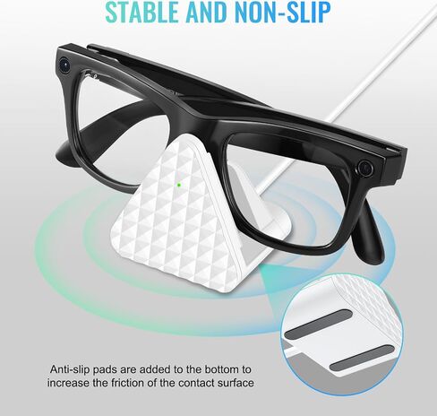 النظارات الذكية شحن الحامل والكابلات المتوافقة مع Ray-Ban Meta Wayfarer Headliner Skyler ، محمول USB-A نظارات ذكية الشحن مع كابل شحن 39 " in Kuwait