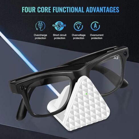 النظارات الذكية شحن الحامل والكابلات المتوافقة مع Ray-Ban Meta Wayfarer Headliner Skyler ، محمول USB-A نظارات ذكية الشحن مع كابل شحن 39 " in Kuwait