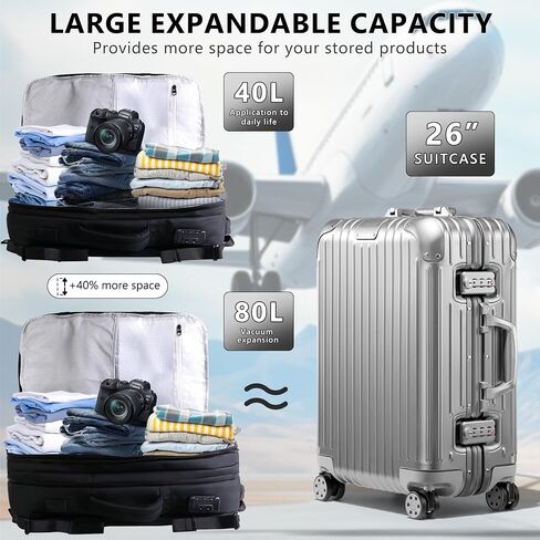 EasySpeed Vacuum Backpack Travel,60L Exapandable Air Compression System,Water Resistant & TSA Anti Theft,Strong Sealing,Available for boarding, Ideal for Travel/Laptop, Black(Vacuum Pump Included) in Saudi Arabia